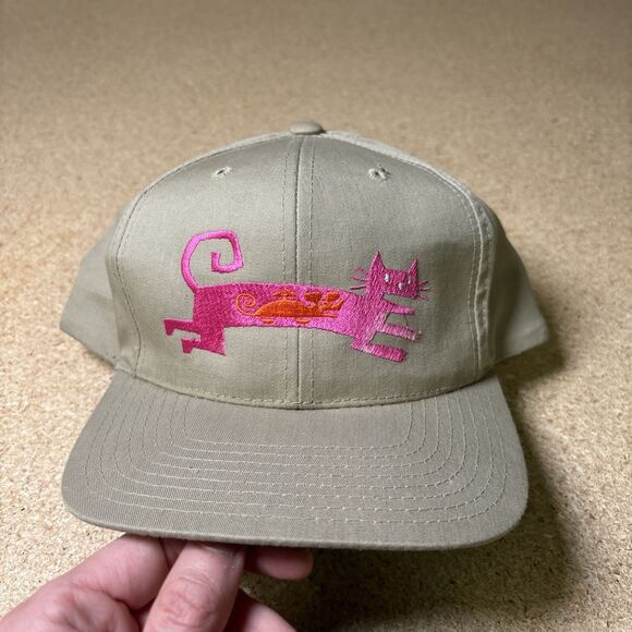 Vintage Nickelodeon Hat Cap Snap Back 90s Cartoon Nick Cat Logo USA Y2K 00s
